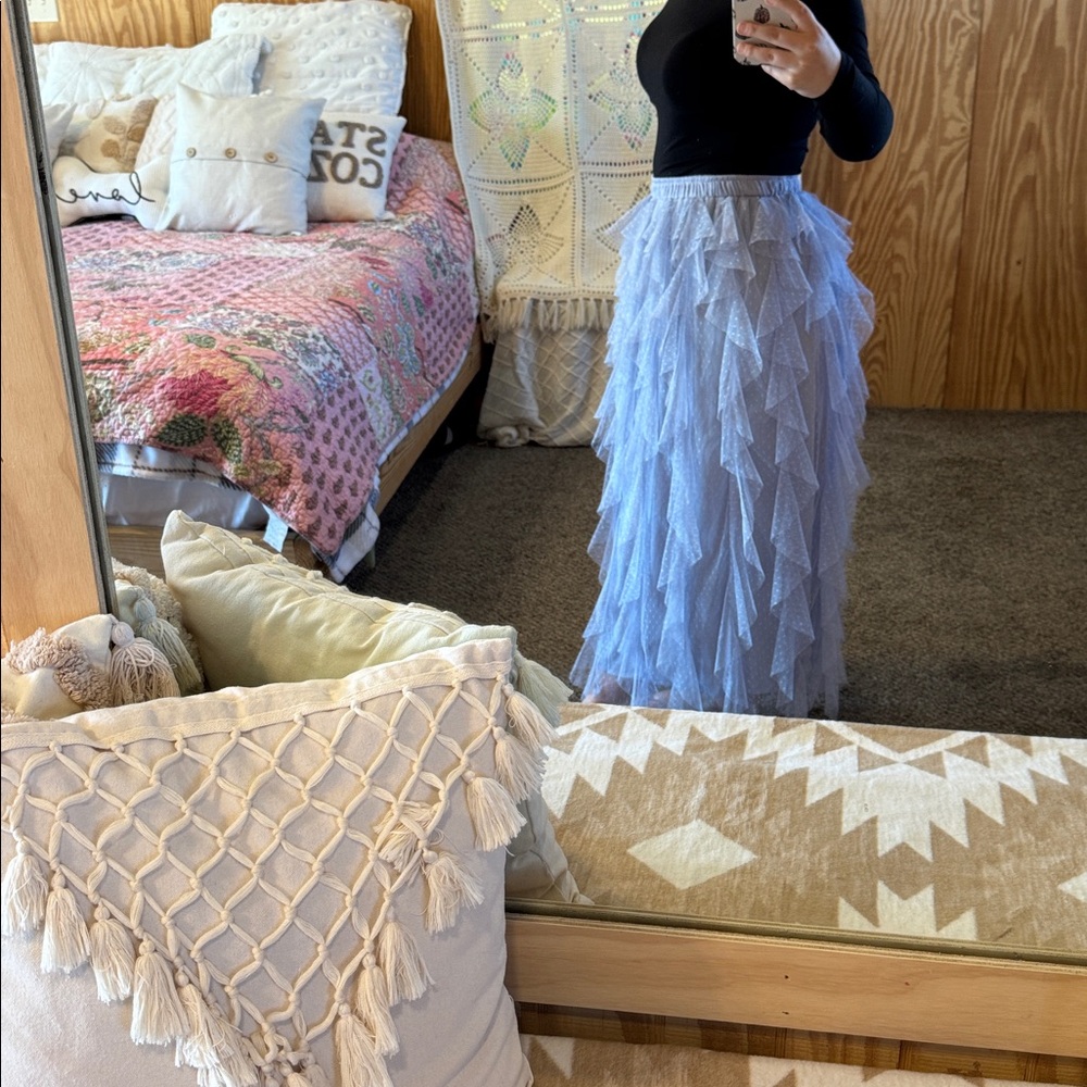Elegant Gray Layered Skirt